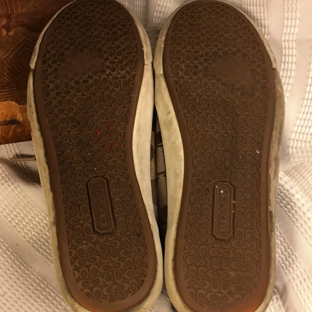 Coach iconic monogrammed canvas/leather laceup